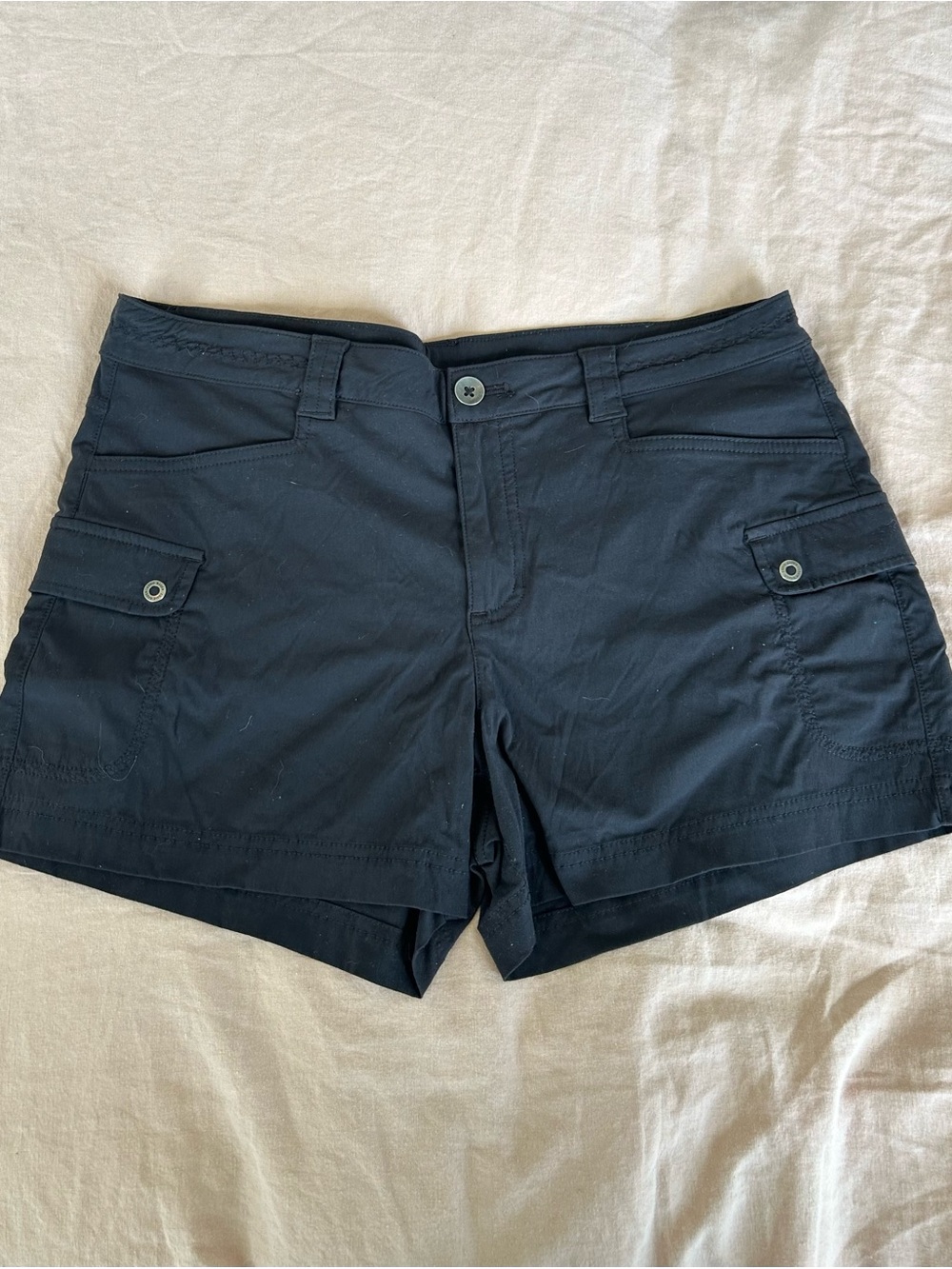 Eddie Bauer Black Cargo Shorts with Front Flap Pockets
